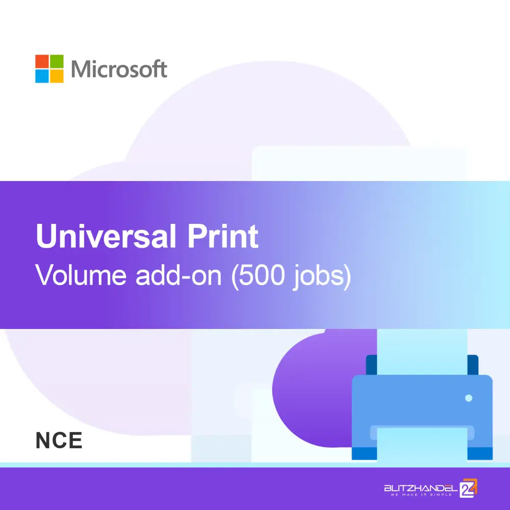 Tambahan volume Universal Print (500 pekerjaan) (NCE)